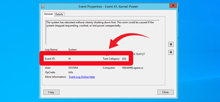 [4 Fixes] Kernel-Power Event ID 41 Task 63