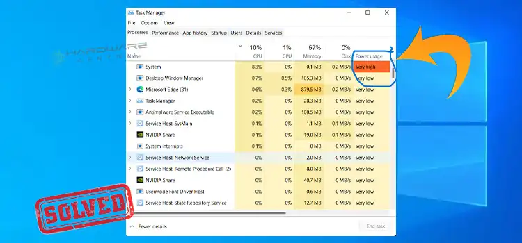 Task Manager Power Usage Very High