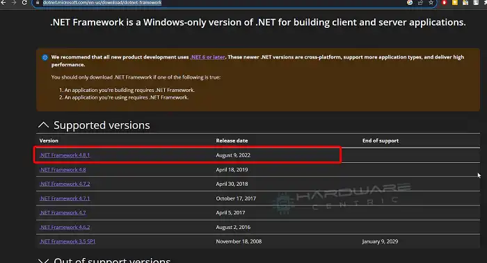 Install the Latest Version of Microsoft .NET Framework