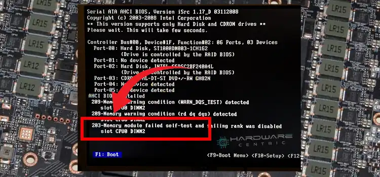 203 Memory Module Failed Self-Test | Troubleshooting Guide