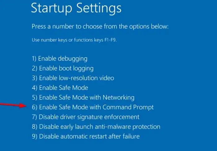 You have to select the “Enable Safe Mode with Command Prompt” option in the first place.