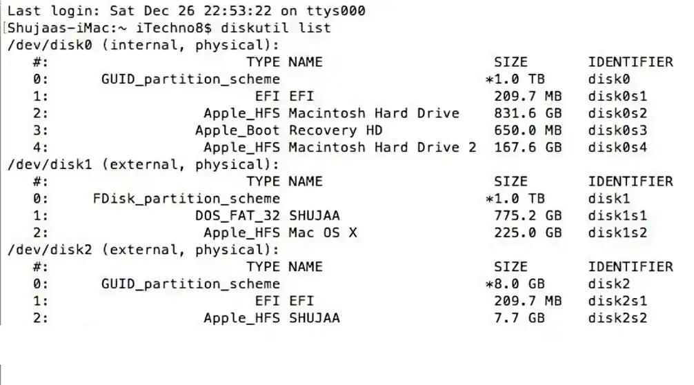 Formatting Via Terminal